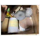 Collection of Sandpaper Rolls, Discs, and Abrasive Pads Assorted Grits