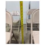 Set of 4 Metal Folding Chairs - Onen w Beige and Patterned Upholstery