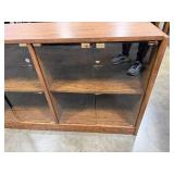 Wood and Glass Display Cabinet with Sliding Doors 50x29x16 in