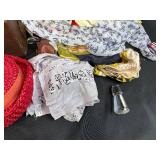 Vintage Clothing and Accessories Collection with Leather Suitcase and Handbag