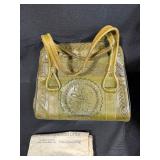 Vintage Clothing and Accessories Collection with Leather Suitcase and Handbag