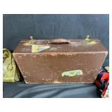 Vintage Clothing and Accessories Collection with Leather Suitcase and Handbag