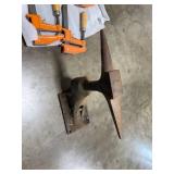 Antique Rodgers Grain Company Green Wood Bucket with Bar Clamps and Anvil