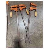 Antique Rodgers Grain Company Green Wood Bucket with Bar Clamps and Anvil