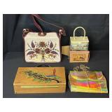 Collection of 4 Vintage Handbags and Purses with Unique Designs