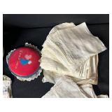 Vintage Handkerchief Collection with Keepsake Boxes and Sewing Notions