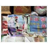 Vintage Handkerchief Collection with Keepsake Boxes and Sewing Notions