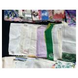 Vintage Handkerchief Collection with Keepsake Boxes and Sewing Notions