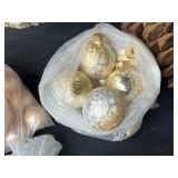 Holiday Decor Lot with Fitz and Floyd Santa Pitcher, Metal Tree, Pinecone, and Assorted Ornaments