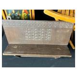 Vintage Wooden Sled, Folding Stool, and Carved Wall Shelf Trio