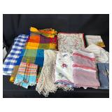 Collection of Vintage and Embroidered Kitchen Linens and Tablecloths