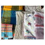 Collection of Vintage and Embroidered Kitchen Linens and Tablecloths