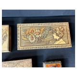 Collection of Antique and Vintage Decorative Wooden Trinket and Jewelry Boxes