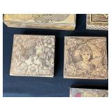 Collection of Antique and Vintage Decorative Wooden Trinket and Jewelry Boxes