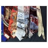 Set of Vintage Patterned Neckties Animal and Nature Themes