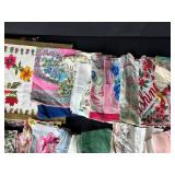 Large Collection of Vintage Ladies Handkerchiefs and Scarves Assorted Patterns