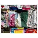 Large Collection of Vintage Ladies Handkerchiefs and Scarves Assorted Patterns