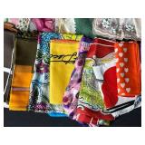 Large Collection of Vintage Ladies Handkerchiefs and Scarves Assorted Patterns