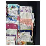 Large Collection of Vintage Floral Handkerchiefs Assorted Patterns