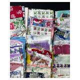 Large Collection of Vintage Floral Handkerchiefs Assorted Patterns