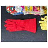 Vintage Lot of Colorful Silk Scarves and Pairs of Gloves