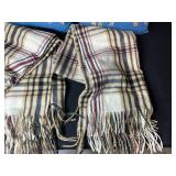 Set of 2 Decorative Bird Throw Pillows and 2 Plaid Scarves