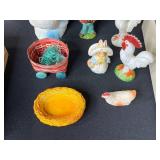 Vintage Easter Decor Collection with Milk Glass Eggs and Figurines