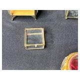 Collection of Vintage Glass Trinket and Jewelry Boxes with Etched and Ornate Designs