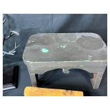 Collection of Vintage Woven Baskets, Decorative Boxes, and Wood Stool