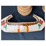 Collection of Vintage Woven Baskets, Decorative Boxes, and Wood Stool