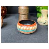 Vintage Pottery and Collectible Decor Assortment Including Nemadji Mini Vases