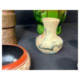 Vintage Pottery and Collectible Decor Assortment Including Nemadji Mini Vases