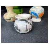 Vintage Pottery and Collectible Decor Assortment Including Nemadji Mini Vases