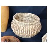 Collection of Woven Baskets and Wooden Decorative Items