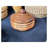 Collection of Woven Baskets and Wooden Decorative Items