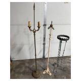 Set of 3 Vintage Metal Floor Stands and Lamp Bases