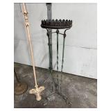 Set of 3 Vintage Metal Floor Stands and Lamp Bases