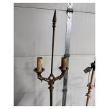 Set of 3 Vintage Metal Floor Stands and Lamp Bases