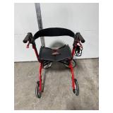 Drive Medical Nitro Red Rollator Walker with Seat and Storage