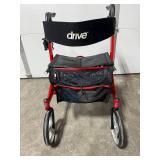 Drive Medical Nitro Red Rollator Walker with Seat and Storage