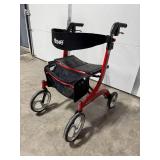 Drive Medical Nitro Red Rollator Walker with Seat and Storage