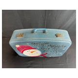 Collection of Handmade Felt and Beaded Christmas Ornaments in Snowman Suitcase