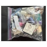 Large Assortment of Beads and Thread with Storage Bin