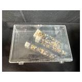 Large Assortment of Beads and Thread with Storage Bin