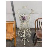 Vintage Furniture and Decor Lot: 3 Chairs and Ornate Metal Dress Form