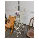 Vintage Furniture and Decor Lot: 3 Chairs and Ornate Metal Dress Form