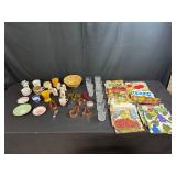 Vintage Kitchenware Collection with Glasses, Cookie Cutters and Printed Linens