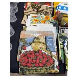 Vintage Kitchenware Collection with Glasses, Cookie Cutters and Printed Linens