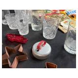 Vintage Kitchenware Collection with Glasses, Cookie Cutters and Printed Linens