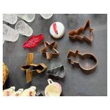 Vintage Kitchenware Collection with Glasses, Cookie Cutters and Printed Linens